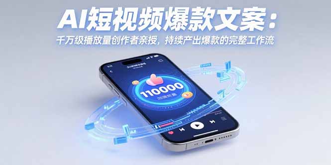 （15569期）AI短视频爆款文案：千万级播放量创作者亲授，持续产出爆款的完整工作流-中创网_专注互联网创业,项目资源整合-心诚资源网