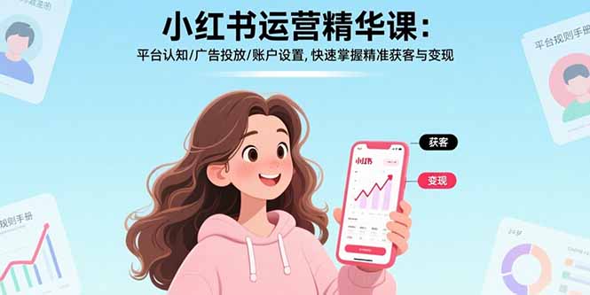 （15795期）小红书运营精华课：平台认知/广告投放/账户设置,快速掌握精准获客与变现-中创网_专注互联网创业,项目资源整合-心诚资源网