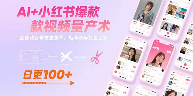 （15542期）AI+小红书爆款视频量产术：全自动剪辑去重技术，矩阵账号日更百条-中创网_专注互联网创业,项目资源整合-心诚资源网