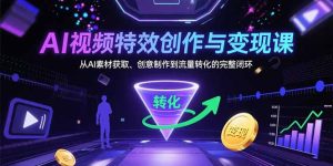 (15587期)AI视频特效创作与变现课:从AI素材获取、创意制作到流量转化的完整闭环-中创网_专注互联网创业,项目资源整合-心诚资源网