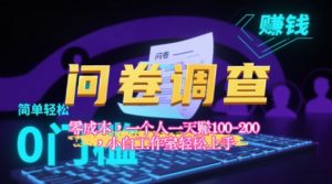 2025《问卷调查》最新工作室技术解密：一个人在家也可以闷声发大财，小白一天2张+，可矩阵放大-中创网_专注互联网创业,项目资源整合-心诚资源网