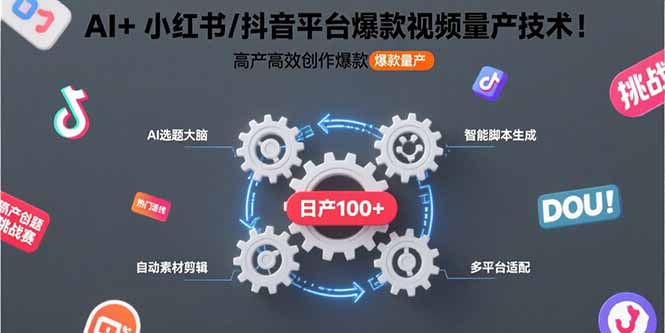 （15624期）AI+小红书/抖音平台爆款视频量产技术：高产高效创作爆款视频！-中创网_专注互联网创业,项目资源整合-心诚资源网