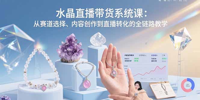 （15721期）水晶直播带货系统课：从赛道选择、内容创作到直播转化的全链路教学-中创网_专注互联网创业,项目资源整合-心诚资源网