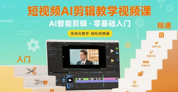 短视频AI剪辑教学视频课，入门到精通-中创网_专注互联网创业,项目资源整合-心诚资源网