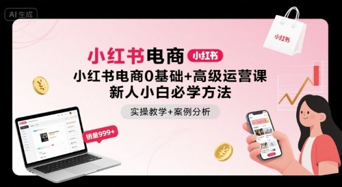 小红书电商0基础+高级运营课，新人小白必学方法，实操教学+案例分析-中创网_专注互联网创业,项目资源整合-心诚资源网