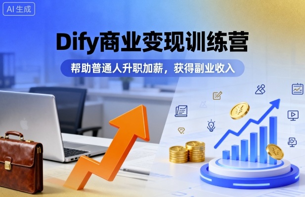Dify商业变现训练营，帮助普通人升职加薪，获得副业收入-中创网-专注创业项目分享_资源整合-心诚资源网