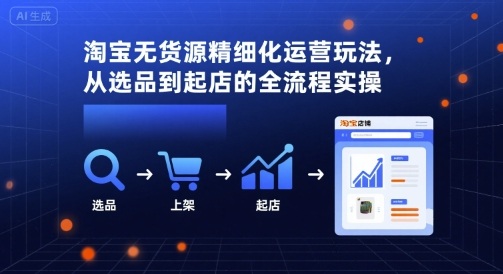 淘宝无货源精细化运营玩法，从选品到起店的全流程实操-中创网_专注互联网创业,项目资源整合-心诚资源网