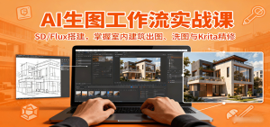 AI生图工作流实战课:SD/Flux搭建,掌握室内建筑出图、洗图与Krita精修-中创网-专注创业项目分享_资源整合-心诚资源网