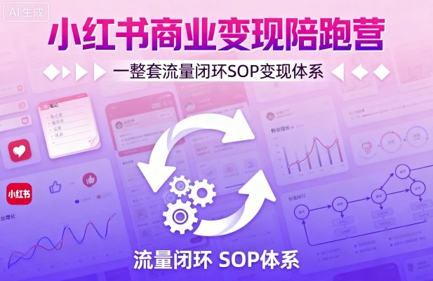 小红书商业变现陪跑营，轻IP矩阵 私域获客 聚光投流，一整套流量闭环SOP变现体系-中创网-专注创业项目分享_资源整合-心诚资源网
