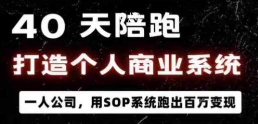 40天陪跑打造个人商业系统，一人公司，用SOP系统跑出百W变现-中创网-专注创业项目分享_资源整合-心诚资源网