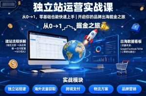 独立站运营实战课，​从0到1，零基础也能快速上手，开启你的品牌出海掘金之旅-中创网-专注创业项目分享_资源整合-心诚资源网