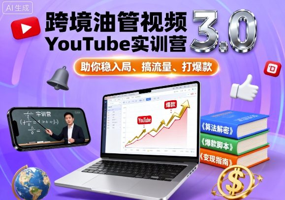 跨境油管视频YouTube实训营3.0，助你稳入局、搞流量、打爆款-中创网-专注创业项目分享_资源整合-心诚资源网