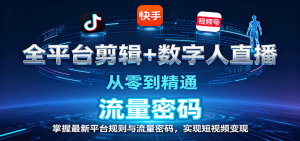 全平台剪辑+数字人直播,从零到精通,掌握最新平台规则与流量密码,实现短视频变现-中创网-专注创业项目分享_资源整合-心诚资源网