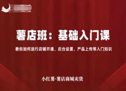 小红薯薯店商城卖货，基础入门课，教你如何进行店铺开通、后台设置、产品上传等入门知识-中创网_专注互联网创业,项目资源整合-心诚资源网