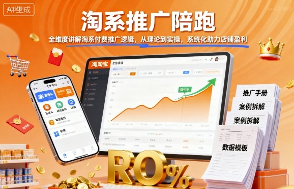 淘系推广陪跑，全维度讲解淘系付费推广逻辑，从理论到实操，系统化助力店铺盈利-中创网-专注创业项目分享_资源整合-心诚资源网