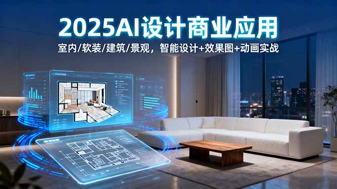 （16052期）2025AI设计商业应用：室内/软装/建筑/景观，智能设计+效果图+动画实战-中创网-专注创业项目分享_资源整合-心诚资源网
