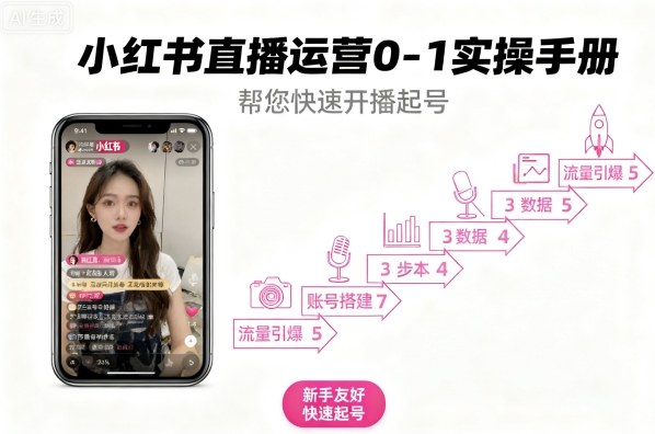 小红书直播运营0-1实操手册，帮您快速开播起号-中创网-专注创业项目分享_资源整合-心诚资源网