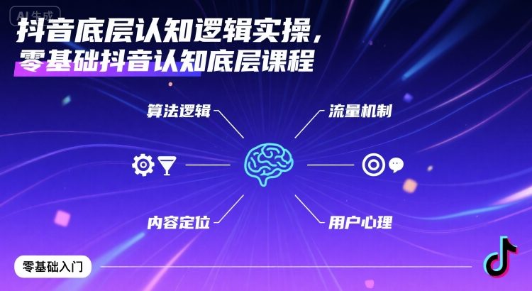 抖音底层认知逻辑实操，零基础抖音认知底层课程-中创网_专注互联网创业,项目资源整合-心诚资源网