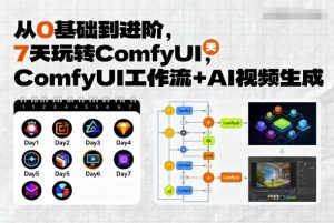 从0基础到进阶,7天玩转ComfyUI,Comfyui工作流+AI视频生成-中创网_专注互联网创业,项目资源整合-心诚资源网