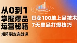 抖音小店爆品打造与矩阵裂变实战课,从0到1掌握爆品运营秘籍-中创网-专注创业项目分享_资源整合-心诚资源网