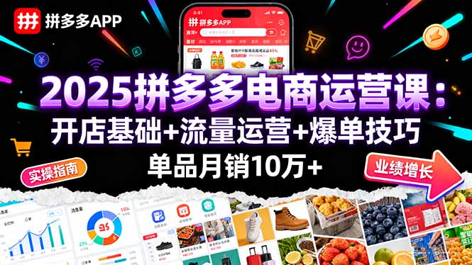 （16018期）2025拼多多电商运营课：开店基础+流量运营+爆单技巧，单品月销10万+-中创网-专注创业项目分享_资源整合-心诚资源网