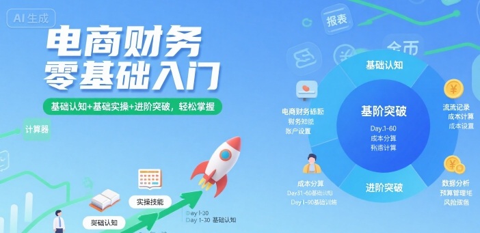 电商财务零基础入门，基础认知+基础实操+进阶突破，轻松掌握-中创网_专注互联网创业,项目资源整合-心诚资源网