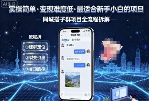 实操简单,变现难度低,最适合新手小白做的项目,每天轻松收入3张,同城搭子群项目全流程拆解-中创网-专注创业项目分享_资源整合-心诚资源网