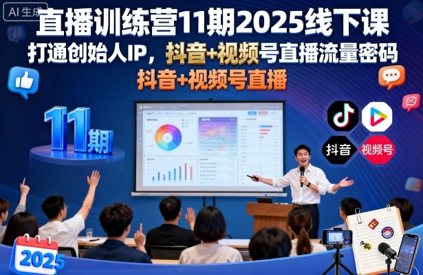 直播训练营11期2025线下课，打通创始人IP，抖音+视频号直播流量密码，教你做出高流量高变现的直播间-中创网-专注创业项目分享_资源整合-心诚资源网