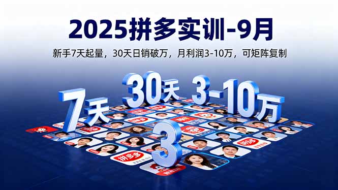 （16008期）2025拼多多实训-9月：新手7天起量,30天日销破万,月利润3-10万,可矩阵复制-中创网-专注创业项目分享_资源整合-心诚资源网