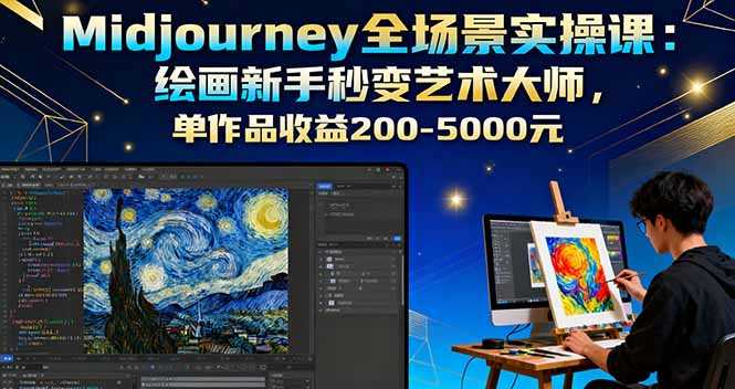 （16125期）Midjourney全场景实操课：绘画新手秒变艺术大师，单作品收益200-5000元-中创网-专注创业项目分享_资源整合-心诚资源网