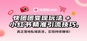 快团团变现玩法+小红书精准引流技巧，真正落地私域卖货，一年从0做到月入3万+-中创网_专注互联网创业,项目资源整合-心诚资源网