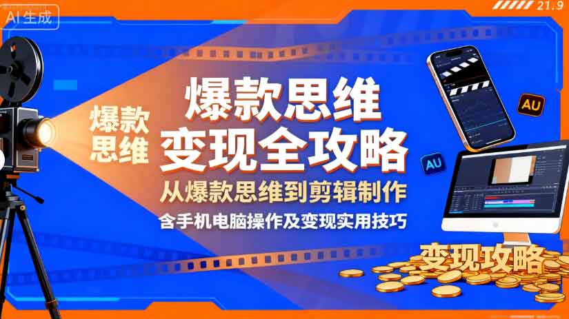 影视解说变现全攻略：从爆款思维到剪辑制作，含手机电脑操作及变现实用技巧-中创网-专注创业项目分享_资源整合-心诚资源网