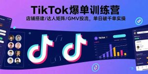 (15920期)TikTok爆单训练营,店铺搭建/达人矩阵/GMV投流,单日破千单实操-中创网_专注互联网创业,项目资源整合-心诚资源网