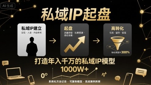私域IP起盘，私域ip建立、起盘、高转化，打造年入千万的私域ip模型-中创网_专注互联网创业,项目资源整合-心诚资源网