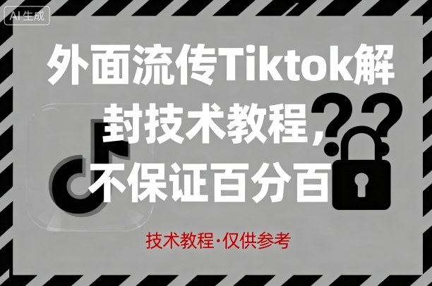 外面流传Tiktok解封技术教程，不保证百分百，具体自测-中创网_专注互联网创业,项目资源整合-心诚资源网