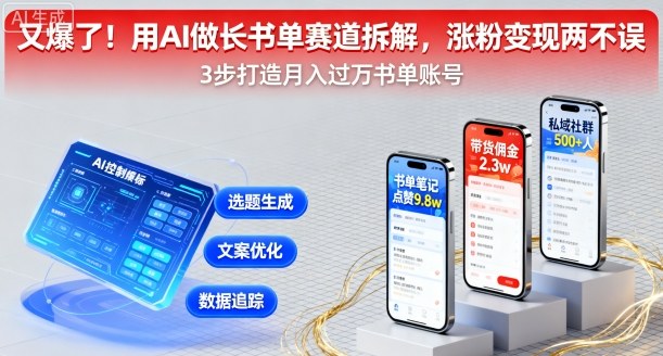 又爆了！用AI做长书单赛道拆解，涨粉变现两不误-中创网_专注互联网创业,项目资源整合-心诚资源网