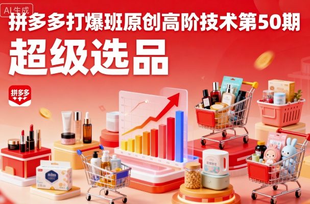 拼多多打爆班原创高阶技术第50期，超级选品-中创网-专注创业项目分享_资源整合-心诚资源网