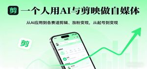 一个人用AI与剪映做自媒体，从AI应用到各赛道剪辑、涨粉变现，从起号到变现-中创网-专注创业项目分享_资源整合-心诚资源网