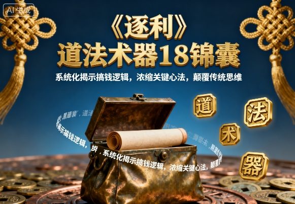 《逐利》道法术器18锦囊，系统化揭示搞钱逻辑，浓缩关键心法，颠覆传统思维-中创网-专注创业项目分享_资源整合-心诚资源网