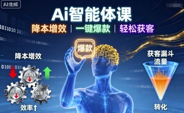 Ai智能体课，降本增效，一键爆款，轻松获客-中创网-专注创业项目分享_资源整合-心诚资源网