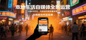 本地生活自媒体全案运营,从账号定位、内容创作到流量变现与商家合作实战课-中创网_专注互联网创业,项目资源整合-心诚资源网