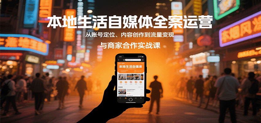本地生活自媒体全案运营，从账号定位、内容创作到流量变现与商家合作实战课-中创网_专注互联网创业,项目资源整合-心诚资源网