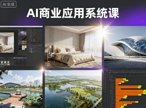 AI商业应用系统课，室内-软装-建筑-景观，智能设计+效果图+动画画实战-中创网-专注创业项目分享_资源整合-心诚资源网