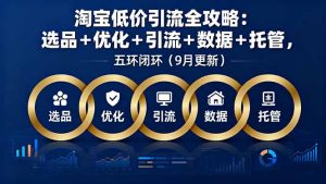 （16009期）淘宝低价引流全攻略：选品＋优化＋引流＋数据＋托管，五环闭环（9月更新）-中创网-专注创业项目分享_资源整合-心诚资源网