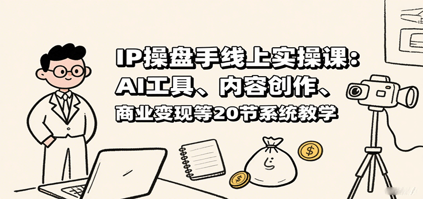 IP操盘手线上实操课：AI工具、内容创作、商业变现等20节系统教学-中创网_专注互联网创业,项目资源整合-心诚资源网
