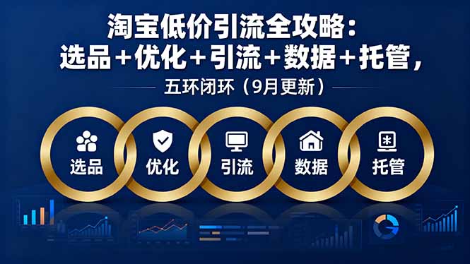 （16009期）淘宝低价引流全攻略：选品＋优化＋引流＋数据＋托管，五环闭环（9月更新）-中创网_专注互联网创业,项目资源整合-心诚资源网