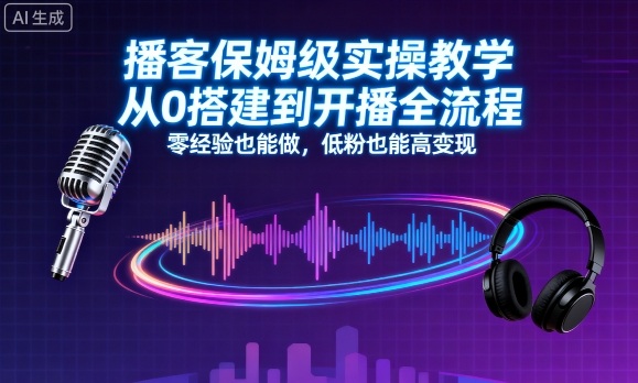 播客保姆级实操教学，从0搭建到开播全流程，零经验也能做，低粉也能高变现-中创网-专注创业项目分享_资源整合-心诚资源网