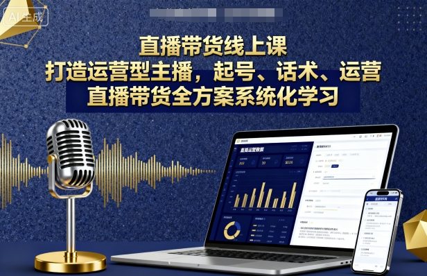直播带货线上课，打造运营型主播，起号、话术、运营，直播带货全方案系统化学习-中创网_专注互联网创业,项目资源整合-心诚资源网
