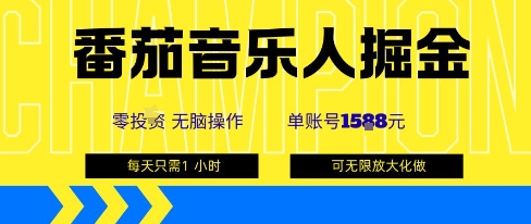 番茄音乐人掘金，单账号最高可撸1k+，可无限矩阵去做，零投入-中创网_专注互联网创业,项目资源整合-心诚资源网