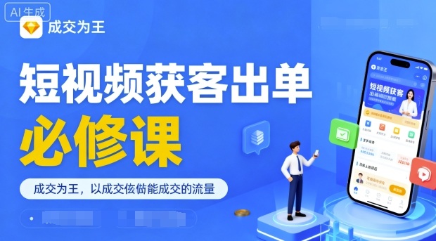 短视频获客出单必修课，成交为王，以成交为导向，直接做能成交的流量-中创网-专注创业项目分享_资源整合-心诚资源网